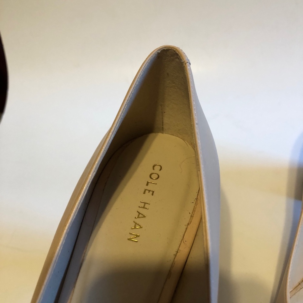 NWOT Sz 7.5 Cole Haan Dawna Grand Pump Nude & Black Patent Toe - Picture 12 of 16